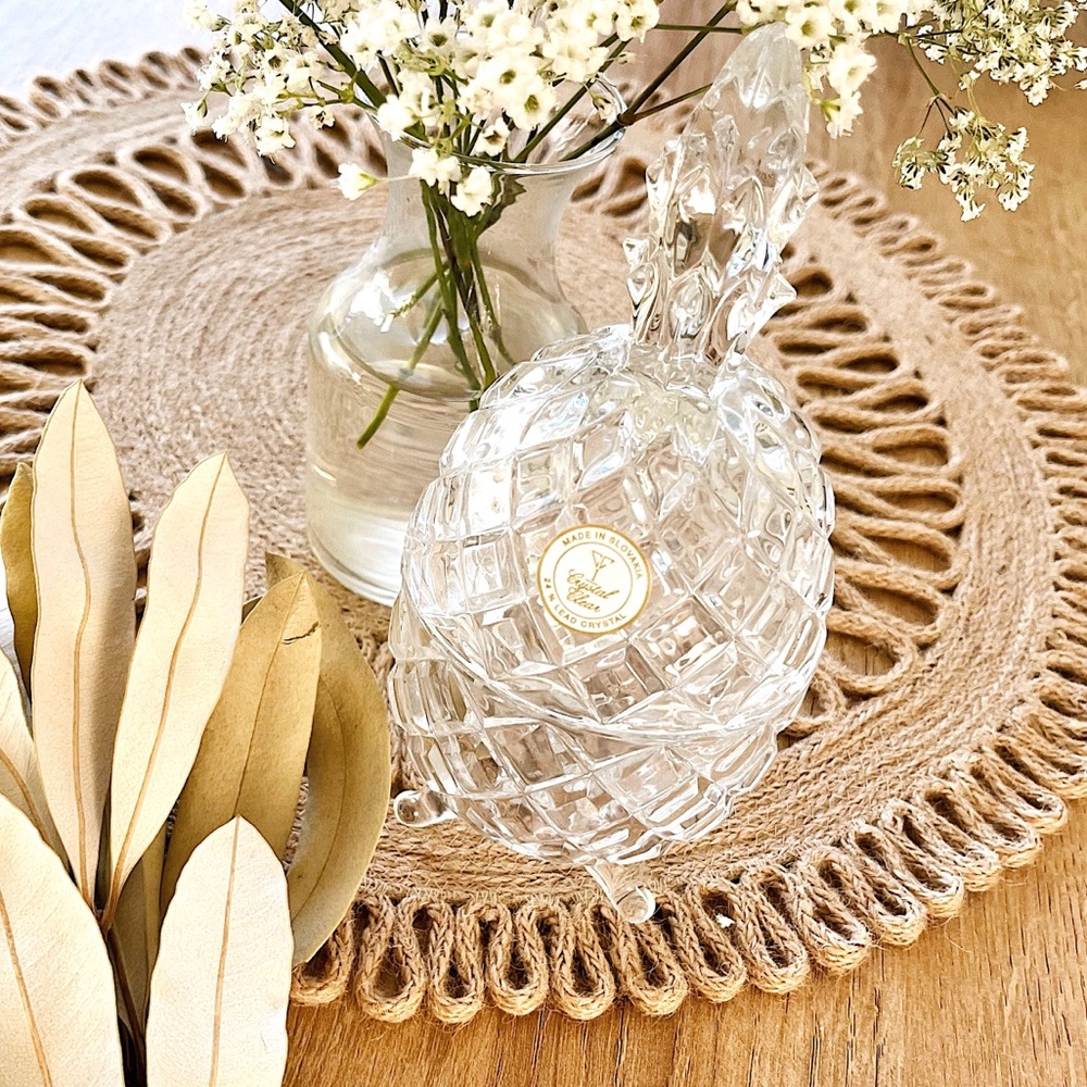 Crystal Pineapple Decorative Jar - Clear Glass